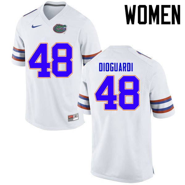 Florida Gators Women #48 Brett DioGuardi College Football Jerseys White